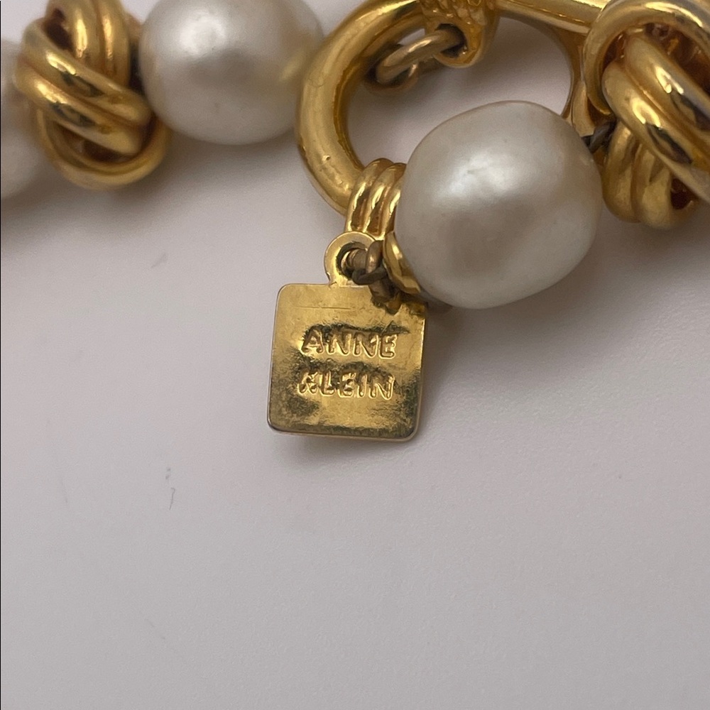 Anne Klein Gold and Cream Pearl Necklace - Picture 3 of 4
